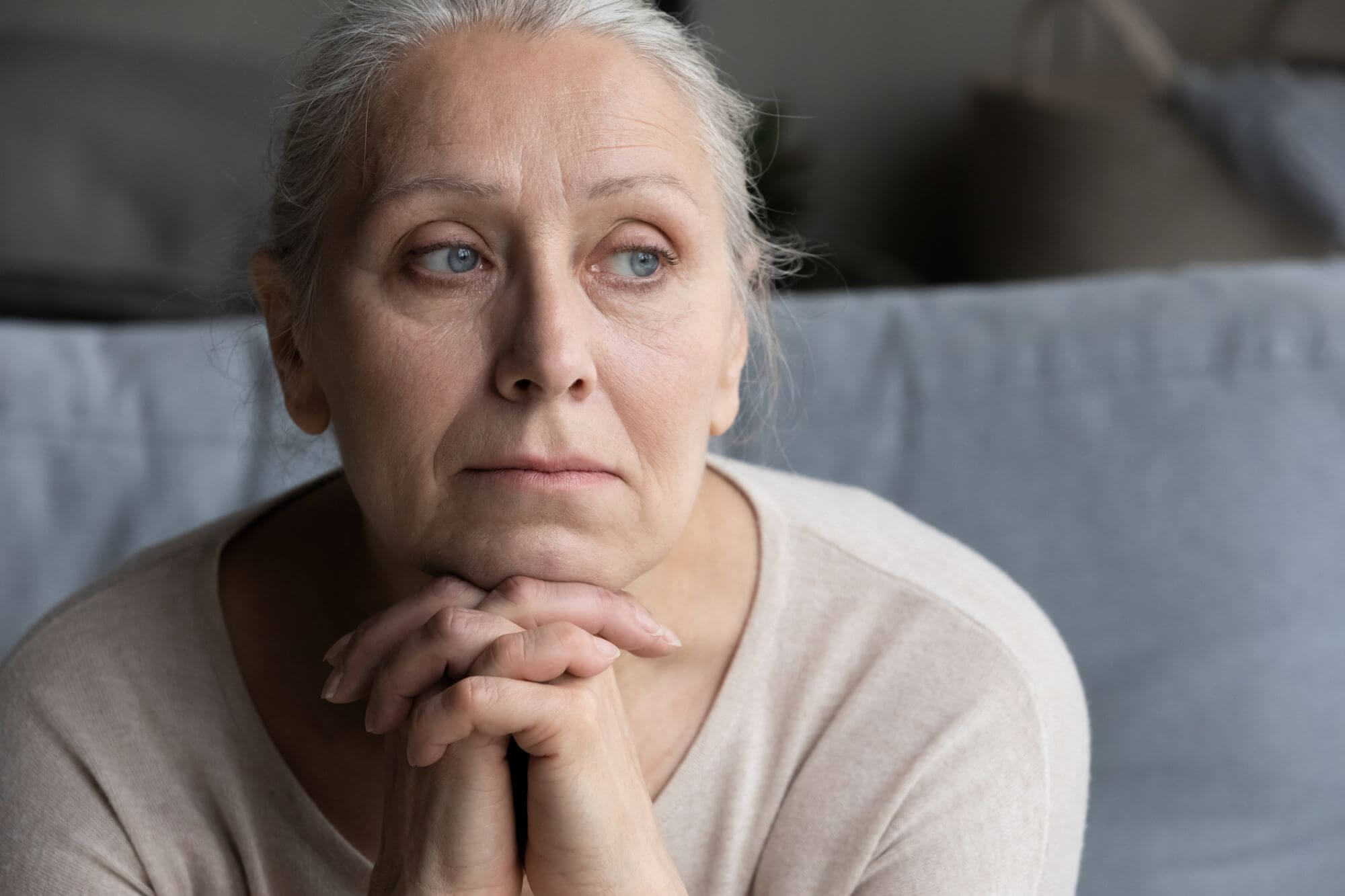 Older woman with depression who needs treatment