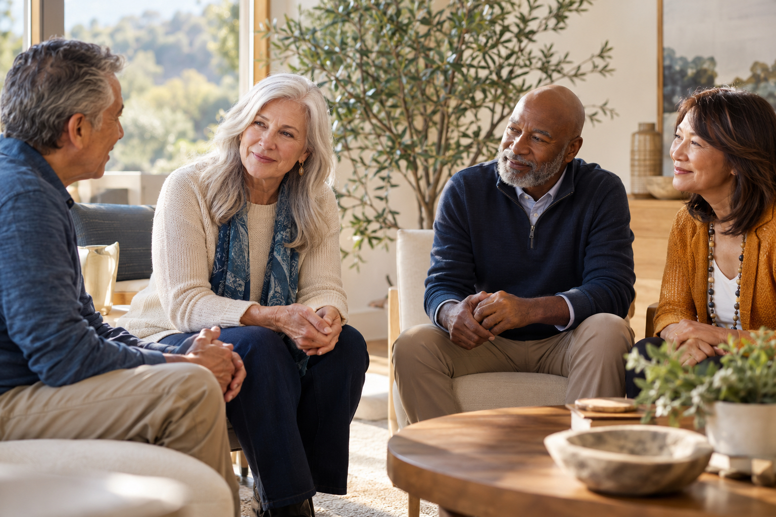 Older Adults in a Group Therapy Session